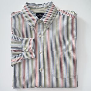 Tommy Hilfiger Classic Fit Striped Long Sleeve Multicolor Men's Shirt Size M